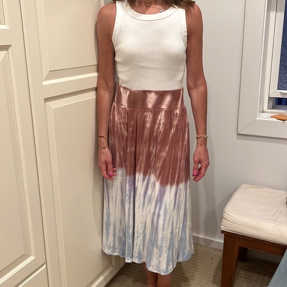 Chaser Skirts Chaser Stretch Silky Basics Rib Waist Faux Wrap Midi Skirt Poshmark